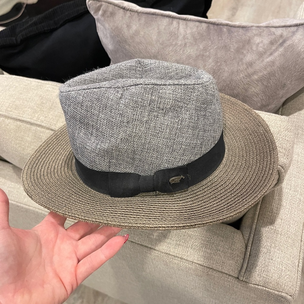 BCBGMaxAzria Black and Gray Fedora Hat